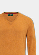 Streetly pullover, gazelle, v-hals classic fit, herre, lammeuld