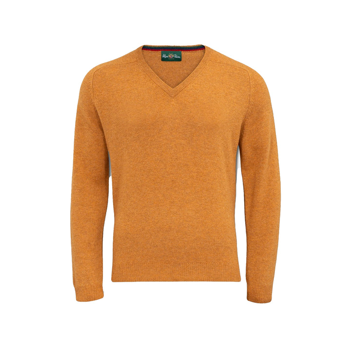 Streetly pullover, gazelle, v-hals classic fit, herre, lammeuld