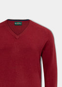 Streetly pullover, magma, v-hals classic fit, herre, vinrød