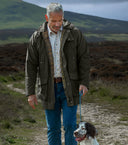Kelso Waterproof Gents Wax Jacket, oilskinsjakke m. hætte, grøn