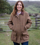 Eden Ladies Field Coat tweed jakke, bracken/wildberry
