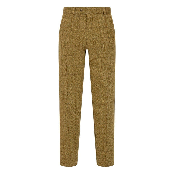 Leighton Men’s Derby Tweed Suit Trousers, lys salvie