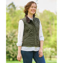 Lily quiltet vest med fløjlsdetaljer, olivengrøn