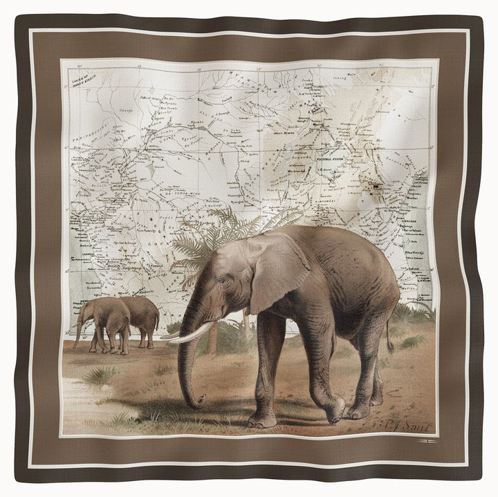 Tembo Twill Scarf tørklæde 65x65, bomuld, brun
