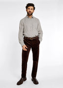 Stride mens fløjlsbukser, brun m. stretch