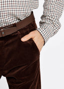 Stride mens fløjlsbukser, brun m. stretch