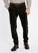 Stride mens fløjlsbukser, olivengrøn m. stretch