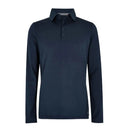 Freshford Mens langærmet polo, marineblå