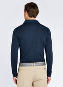 Freshford Mens langærmet polo, marineblå
