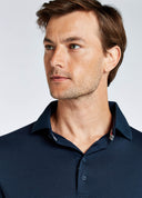 Freshford Mens langærmet polo, marineblå