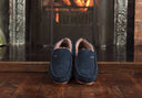 Ventry Moccasin Blue Slipper sutsko, ruskind, marineblå