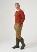 Streetly pullover, tiger, v-hals classic fit, herre, lammeuld