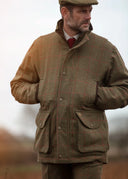 Combrook Mens Tweed Shooting Field Coat, sage salviegrøn