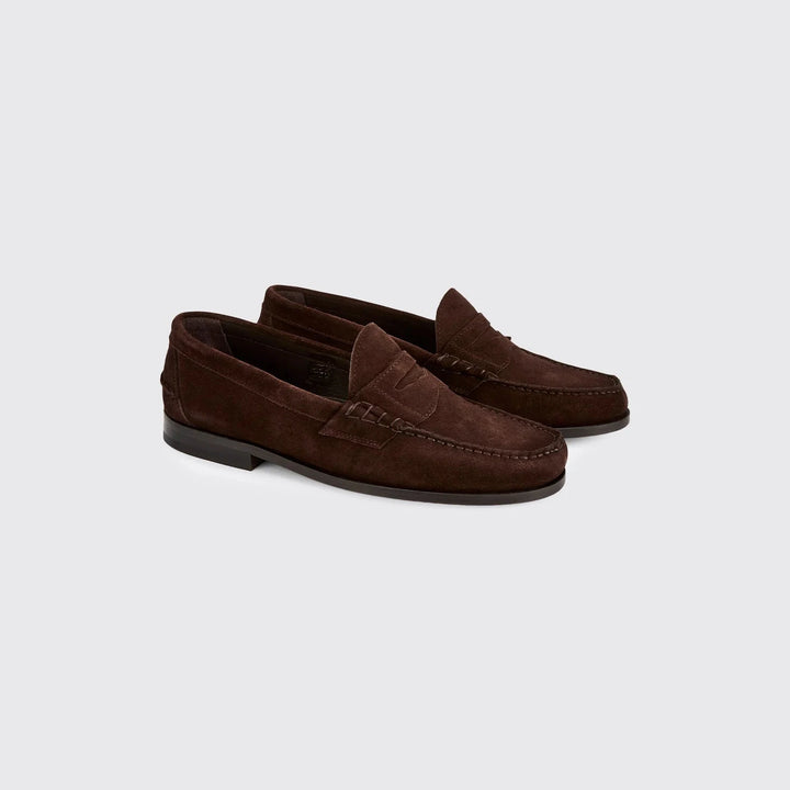 Stanford Men’s Suede Penny Loafer, ruskind, Cigar