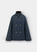 Surrey Ladies Tweed Cape, midnight blue