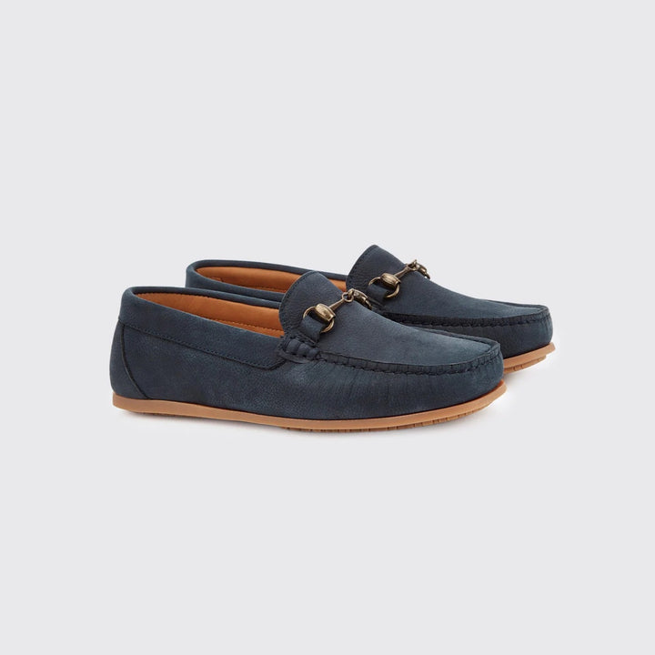 Tasmania Womens Slip-on Loafer mokkasin sejlersko, dame, ruskind, navy marineblå
