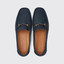 Tasmania Womens Slip-on Loafer mokkasin sejlersko, dame, ruskind, navy marineblå