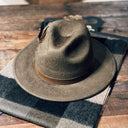 Brushed Wool Felt Fedora Hat - truffle