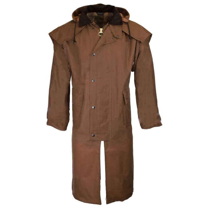 Oilskinsjakke Stockman Long Cape, unisex, mørk beige