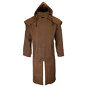 Stockman Long Cape oilskinsfrakke, unisex, mørk beige