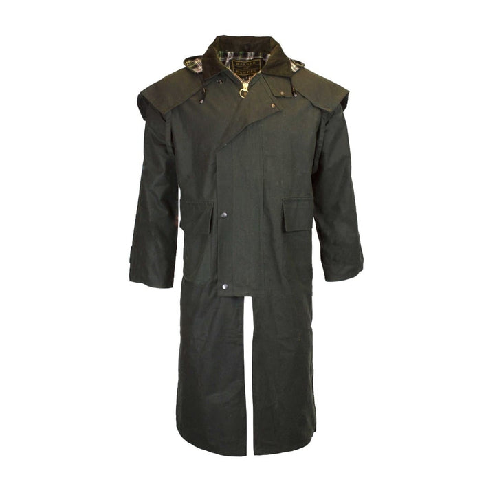 Oilskinsjakke Stockman Long Cape, unisex, mørk grøn