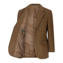 Windsor mens blazer, derby tweed, brun m rød stribe