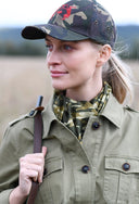 Tørklæde, hør linned, camouflage