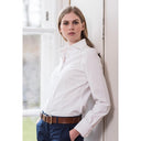 Skjorte Marcella langærmet vaffelpiqué, dame, hvid