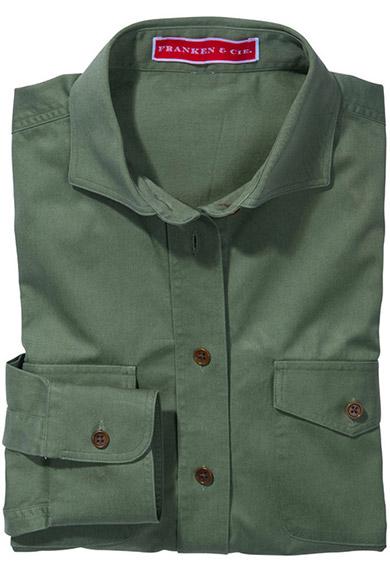Skjorte Astrid, dame, twill, skovgrøn