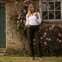 Catrine Ladies Stretch moleskin jeans dame, skovgrøn