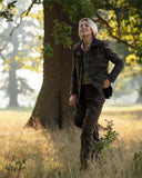 Musselburgh Ladies Tweed Field Coat jakke, brun m. bordeux tern