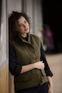Bayston Ladies Gilet, vest, derby tweed, mørk grøn
