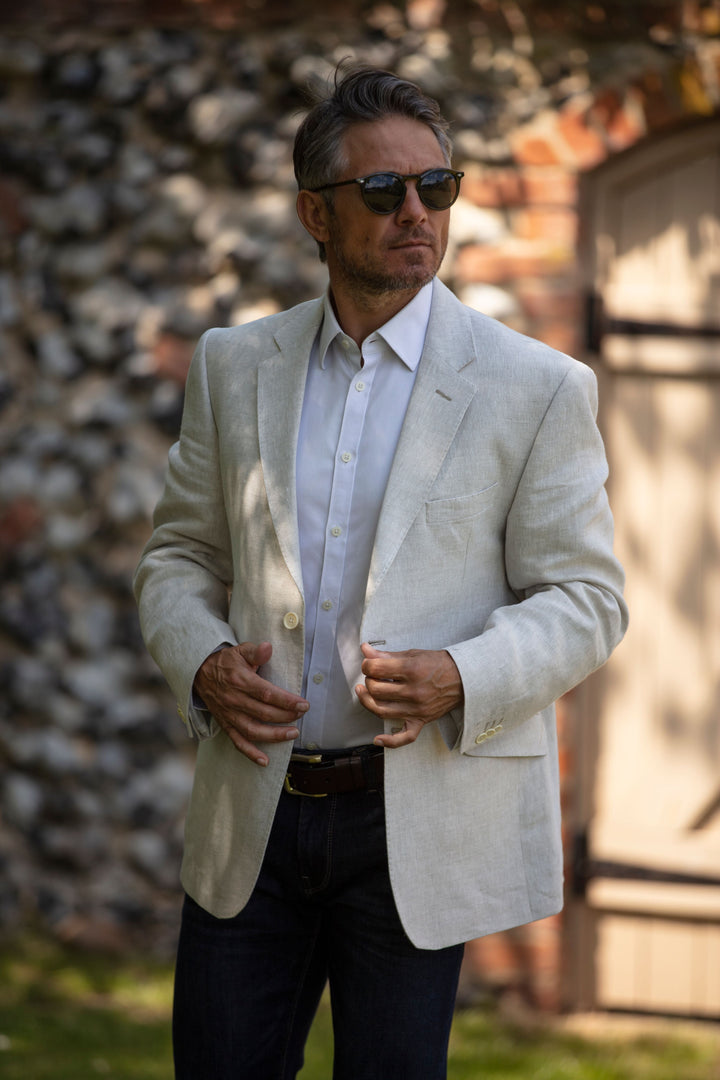 Helmsley Mens Jacket Linen, natur hør linned