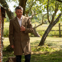MURDO 3/4 COAT, mustard herringbone