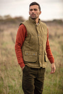 Barrington Country Waistcoat, derby tweed, vest, lys salvie
