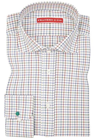 Skjorte Christian, flannel, tattersall mønster, kombimanchet + reservedele