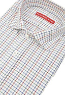 Skjorte Christian, flannel, tattersall mønster, kombimanchet + reservedele