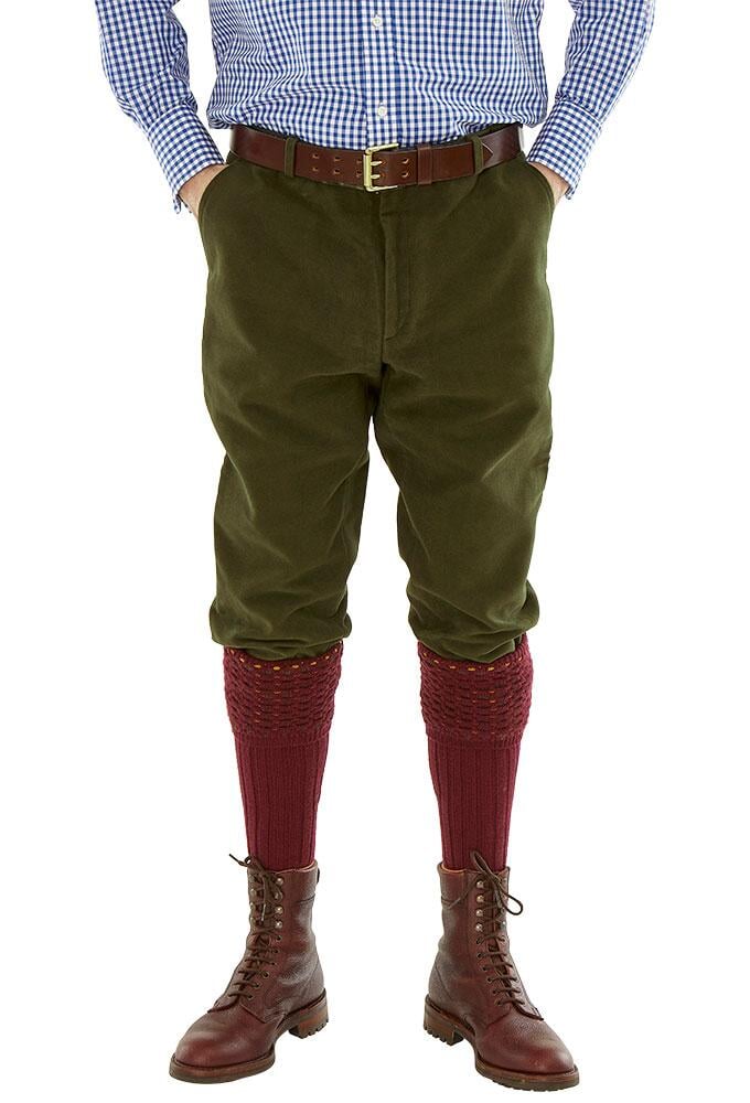 Franken & Cie moleskin breeks knæbukser, herre, oliven