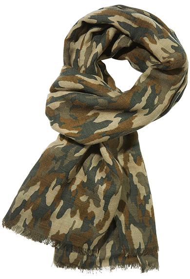 Tørklæde, uld, camouflage
