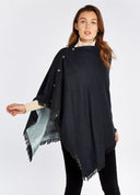 Hazelwood Tweed Poncho, navy marineblå