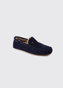 Ventry Moccasin Blue Slipper sutsko, ruskind, marineblå