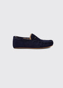 Ventry Moccasin Blue Slipper sutsko, ruskind, marineblå