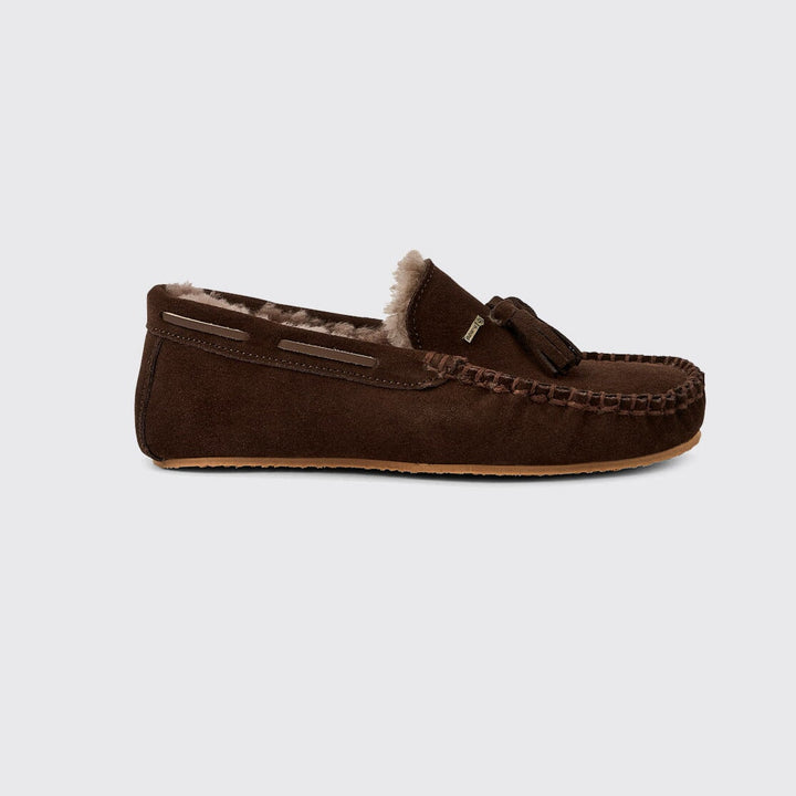 Dubarry Rosslare Ladies Moccasin Brown Slipper sutsko, ruskind, cigarbrun