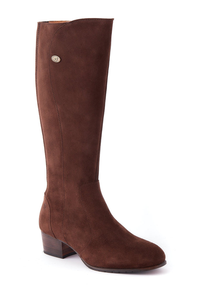 Downpatrick Ladies Knee-high støvle ruskind, Cigar mørkebrun