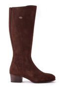 Downpatrick Ladies Knee-high støvle ruskind, Cigar mørkebrun