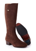 Downpatrick Ladies Knee-high støvle ruskind, Cigar mørkebrun