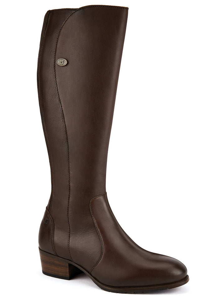 Downpatrick Ladies Knee-high læderstøvle, Old Rum brun