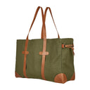 Shopper Bag XL grøn kanvas/læder