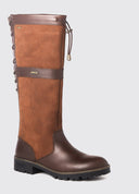 Glanmire læderstøvle med elastisk snøring, Walnut brun