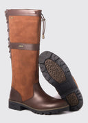 Glanmire læderstøvle med elastisk snøring, Walnut brun